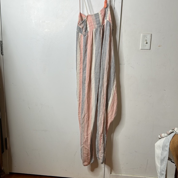 ASOS DESIGN Beach Hareem Jumpsuit In Pastel Stripe With Tassel Ties - Picture 7 of 10